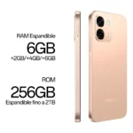 OPPO A6 5G AI Smartphone, doppia fotocamera 50MP+2, Selfie 8MP, Display 6.75" 120HZ IPS HD+, 6550mAh, RAM 6GB(Esp2GB/4GB/6GB)+ROM 256GB [Versione Italia], Aurora Gold - immagine 5