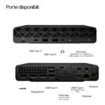 HP EliteDesk 8 Mini G1a Desktop Next Gen AI PC Wolf Pro Security Edition Copilot+ PC 350 16 GB DDR5-SDRAM 512 GB SSD Windows 11 Pro Mini PC - immagine 2