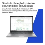 HP DK1M0ET laptop Copilot+ PC Intel Core Ultra 7 35,6 cm (14") WUXGA 24 GB DDR5-SDRAM 512 GB SSD Wi-Fi 7 (802.11be) Windows 11 Pro AI Workstation, AI PC Argento - immagine 4