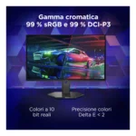 Lenovo Legion 27Q-10 OLED - Monitor Gaming 26.5" QD-OLED Flat QHD 2560x1440 0 240Hz 0.03ms - AMD FreeSync Premium + VESA AdaptiveSync 2xHDMI 2.1 + 1xDP 1.4 - Stand Height + Tilt + Swivel + Pivot Cavo DP incluso - immagine 3