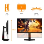 AOC G4 25G4ZR Monitor PC 62,2 cm (24.5") 1920 x 1080 Pixel LCD Nero, Rosso - immagine 4