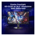 Lenovo Legion 27Q-10 OLED - Monitor Gaming 26.5" QD-OLED Flat QHD 2560x1440 0 240Hz 0.03ms - AMD FreeSync Premium + VESA AdaptiveSync 2xHDMI 2.1 + 1xDP 1.4 - Stand Height + Tilt + Swivel + Pivot Cavo DP incluso - immagine 8