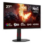 AOC G4 Q27G4ZDR Monitor PC 67,3 cm (26.5") 2560 x 1440 Pixel Quad HD QD-OLED Nero, Rosso - immagine 2