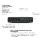 HP Elite Mini 800 G9 Intel Core i5 i5-14500 16 GB DDR5-SDRAM 512 GB SSD Windows 11 Pro Mini PC Nero - immagine 2