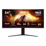 AOC G4 CU34G4ZCA Monitor PC 86,4 cm (34") 3440 x 1440 Pixel Wide Quad HD Nero, Rosso