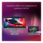 Lenovo Yoga Pro 27UD-10 - Monitor 26.5" QD-OLED Flat UHD / 4K 3840x2160 0 120Hz 0.03ms - Webcam AMD FreeSync Premium Pro + NVIDIA G-Sync + VESA MediaSync 1xHDMI 2.1 + 2xDP 1.4 + 1xUSB-C - Stand Height + Tilt Cavo USB A/B incluso - immagine 11