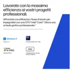 HP E47GWET laptop Copilot+ PC 386H 40,6 cm (16") WUXGA 64 GB DDR5-SDRAM 1 TB SSD Wi-Fi 7 (802.11be) Windows 11 Pro AI Workstation, AI PC Argento - immagine 9