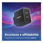 Lenovo Dual USB-C 65W GaN Charger, alimentatore compatto da muro con doppia Type-C, cavo USB-C 1,5 m incluso - ideale per laptop, cellulare e tablet: un solo caricabatterie per più dispositivi - immagine 5