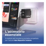 Lenovo Dual USB-C 65W GaN Charger, alimentatore compatto da muro con doppia Type-C, cavo USB-C 1,5 m incluso - ideale per laptop, cellulare e tablet: un solo caricabatterie per più dispositivi - immagine 3