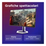 Lenovo Legion Pro 27Q-10 - Monitor Gaming 26.5" QD-OLED Flat QHD 2560x1440 0 280Hz 0.03ms - AMD FreeSync Premium Pro + VESA AdaptiveSync 2xHDMI 2.1 + 1xDP 1.4 - Stand Height + Tilt + Swivel + Pivot Cavo HDMI + DP + USB A/B incluso - immagine 5