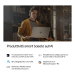 HP E4EV4EA laptop Copilot+ PC Intel Core Ultra 5 325 Computer portatile 35,6 cm (14") 2K 16 GB LPDDR5x-SDRAM 512 GB SSD Wi-Fi 7 (802.11be) Windows 11 Home Argento - immagine 9