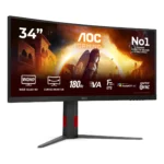 AOC G4 CU34G4CA Monitor PC 86,4 cm (34") 3440 x 1440 Pixel Wide Quad HD Nero, Rosso - immagine 2