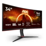 AOC G2 CU34G2XP Monitor PC 86,4 cm (34") 3440 x 1440 Pixel UltraWide Quad HD LED Nero, Rosso - immagine 2