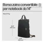 HP Borsa-zaino 14" Convertible Laptop Backpack Tote - immagine 4