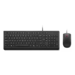 Lenovo Essential Wired Combo Black US Euro tastiera Mouse incluso Universale USB Nero