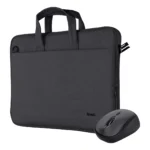 Trust Bologna Set borsa laptop e mouse - Nero
