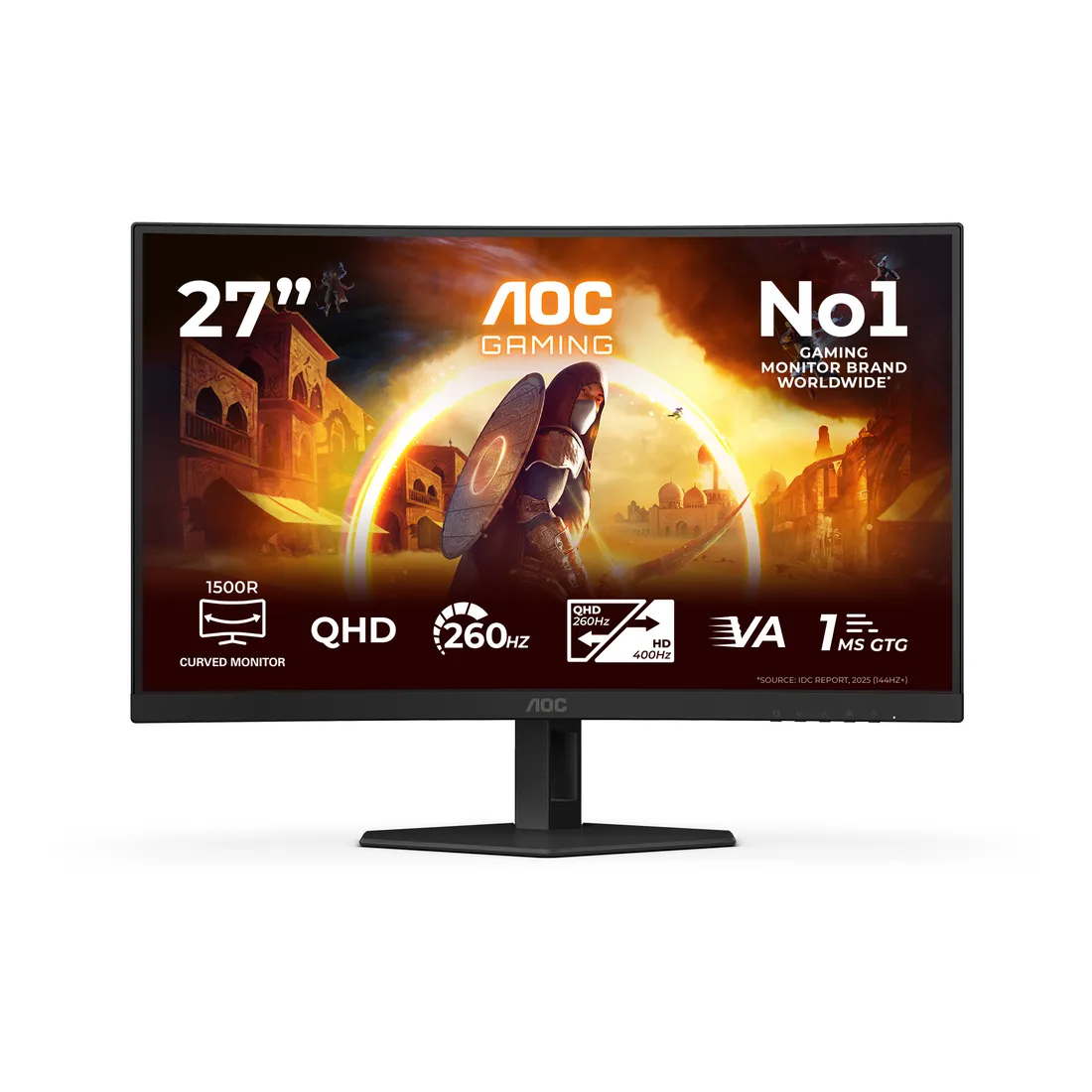 816ac4a7471e6d74d188a1085018c5a078d3ac51.webp AOC G4 CQ27G4ZE Monitor PC 68,6 cm (27") 2560 x 1440 Pixel Quad HD LCD Nero, Rosso - immagine 1