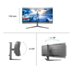 Philips Evnia 6000 34M2C6500/00 Monitor PC 86,4 cm (34") 3440 x 1440 Pixel Wide Quad HD QD-OLED Grigio - immagine 3