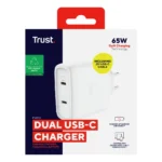 Trust Maxo Caricabatteria a 2 porte USB-C GaN da 65 W - Bianco EU - immagine 8
