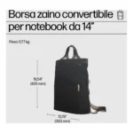 HP Borsa-zaino 14" Convertible Laptop Backpack Tote - immagine 3