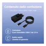 Lenovo 68W USB-C GaN Wall Charger, alimentatore da Parete USB-C 68W con Cavo 1,5m 6A, Caricabatterie a Ricarica Rapida e Sicura per Tablet, PC e Dispositivi Compatibili - immagine 5