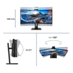 Philips P Line 346P1CRH/00 Monitor PC 86,4 cm (34") 3440 x 1440 Pixel UltraWide Quad HD LED Nero - immagine 4