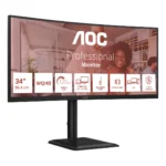 AOC E4 CU34E4CV Monitor PC 86,4 cm (34") 3440 x 1440 Pixel UltraWide Quad HD LCD Nero - immagine 3