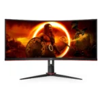 AOC G2 CU34G2XP Monitor PC 86,4 cm (34") 3440 x 1440 Pixel UltraWide Quad HD LED Nero, Rosso - immagine 3