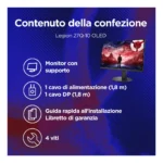 Lenovo Legion 27Q-10 OLED - Monitor Gaming 26.5" QD-OLED Flat QHD 2560x1440 0 240Hz 0.03ms - AMD FreeSync Premium + VESA AdaptiveSync 2xHDMI 2.1 + 1xDP 1.4 - Stand Height + Tilt + Swivel + Pivot Cavo DP incluso - immagine 9