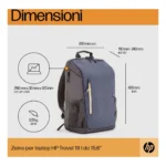 HP Zaino per laptop Travel 15.6 Blue Night da 18 litri - immagine 4