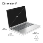 HP DP9K2AT laptop AMD Ryzen 5 220 Computer portatile 35,6 cm (14") WUXGA 16 GB DDR5-SDRAM 512 GB SSD Wi-Fi 6E (802.11ax) Windows 11 Pro Argento - immagine 3
